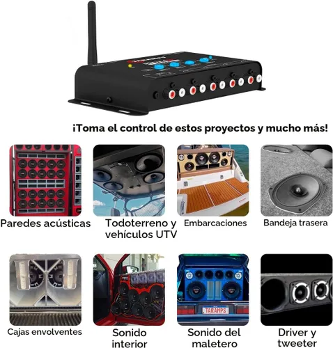 Vista 9 de Taramps Pro 2.4 BT Bluetooth DSP Crossover Full, procesador de señal digital, ecualizador de audio para automóvil con aplicación, ganancia de hasta