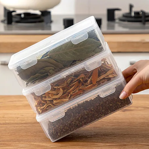 Vista 8 de Homoyoyo Contenedor hermético de almacenamiento de alimentos Caja de almacenamiento sellada para granos de harina de caramelo de frijoles de pasta