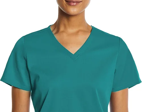 Vista 3 de V-Neck Scrub Top for Women 2 Pocket 4-Way Stretch for Medical Dental Spa EL9105
