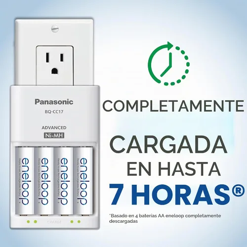 Vista 5 de Cargador de batería Panasonic Advanced celda Individual con Eneloop ciclo de 2100 pilas recargables AA Paquete de potencia Blanco