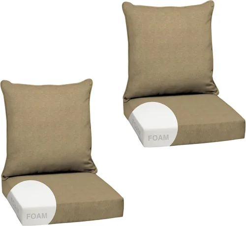 Vista 42 de Arden - Juego de cojines de asiento profundo para exteriores, espuma, 24x24, aguamarina