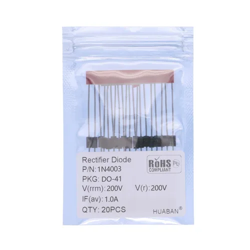 Vista 9 de 20PCS 1N4001 Rectificador Diodo 1A 50V DO-41 (DO-204AL) Axial 4001 1 Amp 50 Voltios