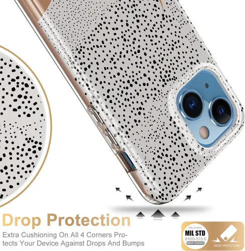 Vista 4 de Esdot Funda protectora para iPhone 13 Mini con protector de pantalla integrado, protección de grado militar con diseños de moda para mujeres