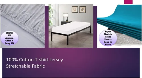 Vista 2 de Gilbin - Sábana bajera ajustable 100% algodón de punto jersey para colchones de cuna de campamento, 30 x 75 pulgadas