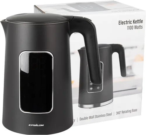 Vista 9 de Hervidor eléctrico Epsilon 1100W - 1.7L, tetera eléctrica con protección contra secado y apagado automático, tetera eléctrica de hervido rápido