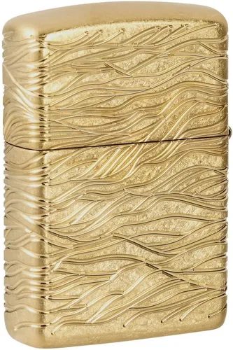 Vista 2 de Zippo Encendedor de Bolsillo de Latón Armor Pulido con Diseño de Ondas de Lujo
