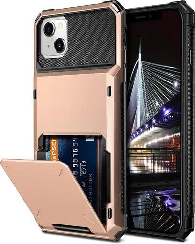 Vista 9 de Vofolen Funda tipo cartera para iPhone 13 con 4 tarjeteros para hombre