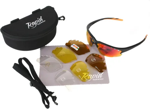 Vista 2 de Rapid Eyewear Expert Cycle - Gafas de sol para ciclismo polarizadas transparentes y de baja luz incluidas para hombres y mujeres UV 400