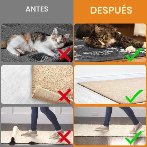 Vista 2 de ZONGOOL - 8 cintas antideslizantes para alfombras de doble cara Negro