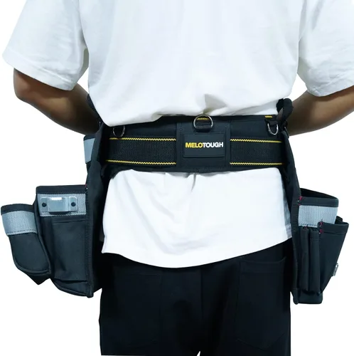 Vista 9 de MELOTOUGH Cinturón de herramientas acolchado para hombre con correa de asa, cinturón de trabajo resistente con anillo D, cintura ajustable de 36 a