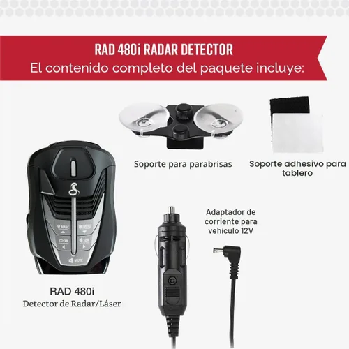 Vista 7 de Detector de Radar Láser Cobra RAD 480i – Detección de Largo Alcance, Bluetooth, Compatible con Apple CarPlay y Android Auto, Detección Delantera