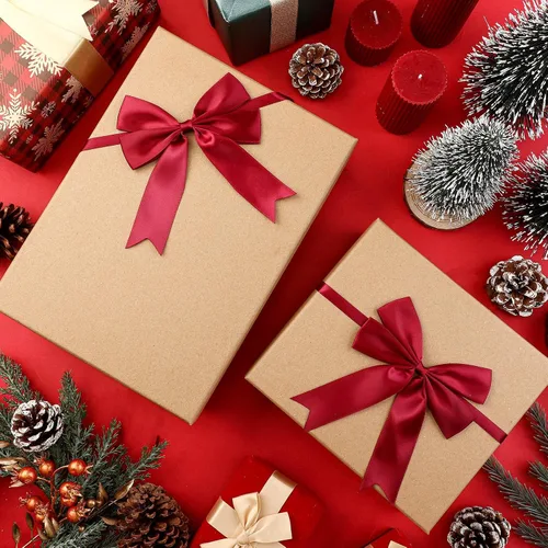 Vista 3 de Jetec 24 Piezas de Arcos Elásticos Navideños para Cajas de Regalo, Lazos Elásticos con Arcos para Cajas de Regalo, Adornos Navideños