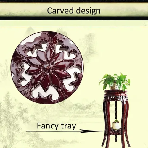 Vista 5 de Soporte de flores de plástico antiguo, soporte para plantas tallado para balcón, multicapa, taburete de flores, sala de estar, dormitorio, sala