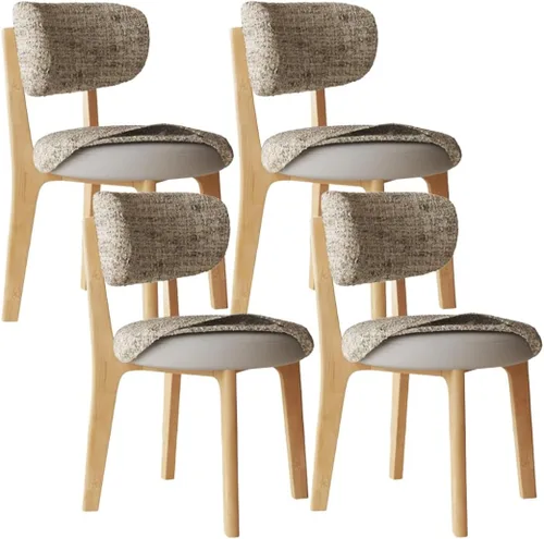 Vista 35 de YVYKFZD Solid Wood Dining Chairs, Armless Dining Room Chair Set, Upholstered Kitchen Chairs, Living Room Chair with Removable Fabric Seat Cushion