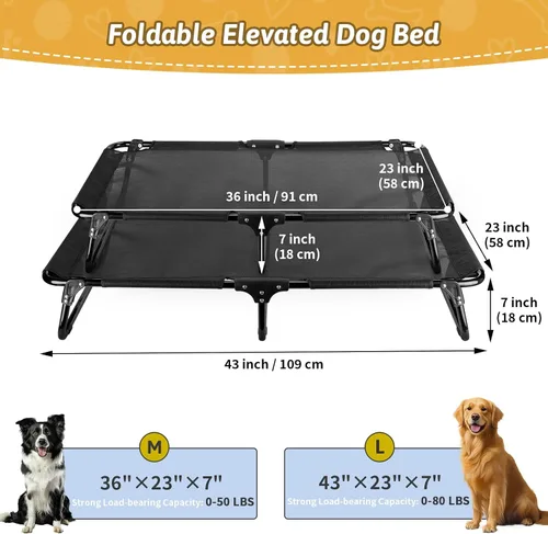 Vista 2 de Catre elevado plegable para perro, no necesita montaje, cama elevada plegable impermeable para perros, cuna para perros al aire libre, cama hamaca