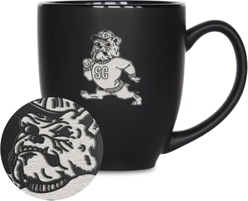 Vista 282 de Rico Industries - Taza de cerámica mate negra con grabado láser estándar de 15oz para NCAA (escuelas T & U) - Para bebidas calientes o frías