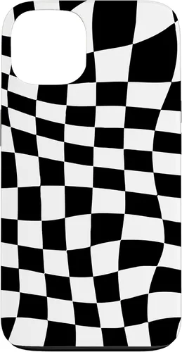 Vista 7 de Funda clásica a cuadros para iPhone 17, diseño ondulado de tablero de ajedrez en blanco y negro