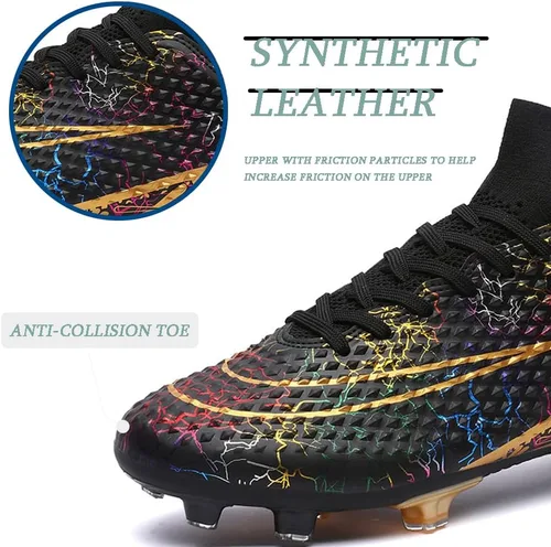 Vista 4 de Zapatos de fútbol para hombre, zapatillas de fútbol profesionales de alta calidad, zapatos de fútbol para entrenamiento, competición