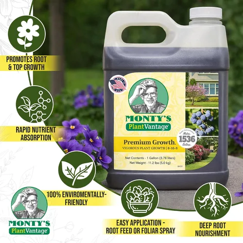 Vista 3 de PlantVantage Fertilizante líquido para plantas de crecimiento prémium - Fertilizante NPK (8-16-8) con zinc y hierro, alimento líquido para plantas