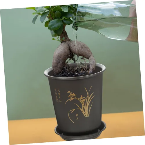 Vista 9 de GANAZONO 3 juegos de macetas de orquídeas duras transpirables para plantas de interior, patrón de orquídeas aleatorias para decoración del hogar