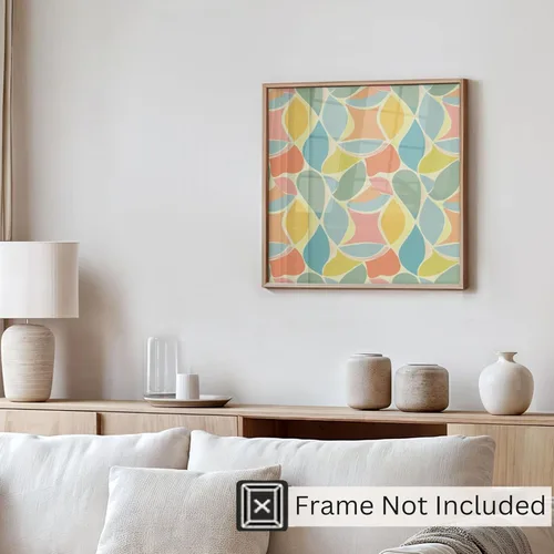 Vista 4 de Ethan Taylor Abstract Wall Art Prints Unframed Square Posters 'Retro 70s Hippie Groovy Pattern XVIII' Retro Home Décor for Living Room, Bedroom