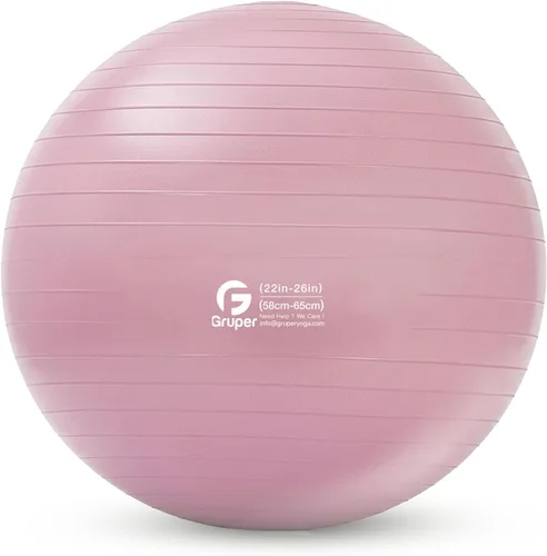 Vista 15 de Gruper Pelota de yoga y pilates, pelota de gimnasio de 4 tamaños para fitness, yoga, entrenamiento, embarazo y terapia física, bomba rápida