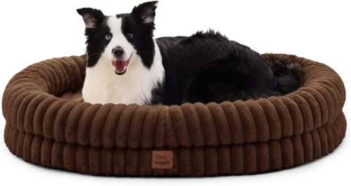 Vista 40 de Cama ortopédica para perro, funda lavable, sofá de piel Gris oscuro