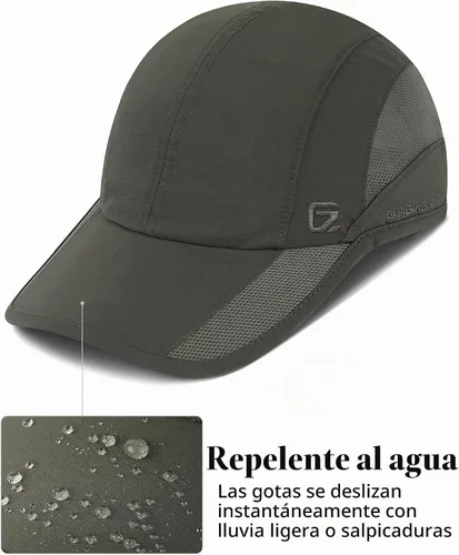 Vista 5 de GADIEMKENSD Sombrero de correr al aire libre malla transpirable 2PACK Verde militar