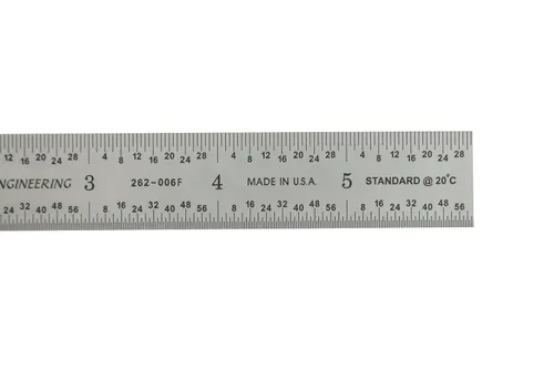 Vista 4 de Regla de maquinista de 6 pulgadas/150 mm, regla de 64 y mm Recubrimiento TiN rígido
