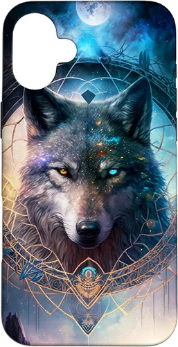 Vista 23 de Wolf Mystical Surreal Fantasy Funda para iPhone 17