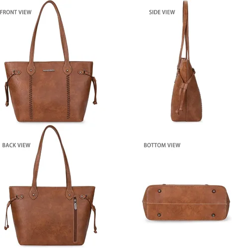 Vista 5 de Montana West Large Tote Bags for Women Concealed Carry Purses Top-Handle Shoulder Bags,MWC-G097