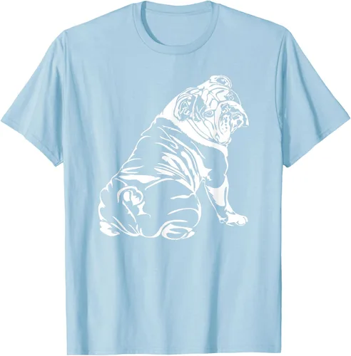 Vista 104 de Gracioso Bulldog Inglés playera perro Hund playera regalo, Azul (Heather blue)