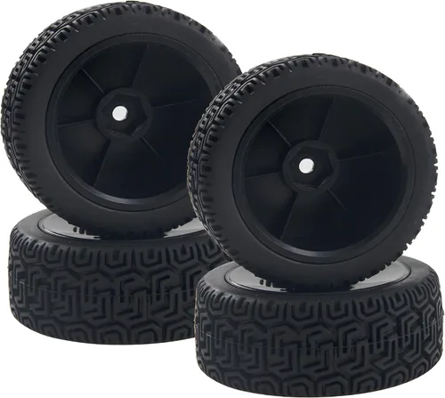 Vista 4 de Llantas hexagonales RC de 0.472 in y neumáticos de goma compatibles con HSP Tamiya HPI Kyosho 1/10 On-Road Touring Car WLtoys 1/14 144001 Traxxas