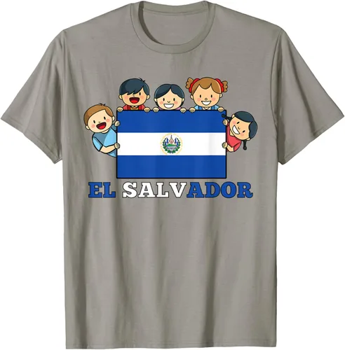 Vista 33 de Camiseta salvadoreña del Mes de la Herencia Hispana con la bandera de El Salvador para niños, Negro