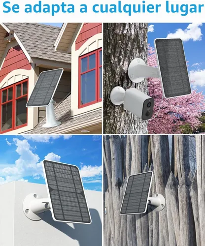 Vista 8 de Cargador de panel solar compatible con proyector Eufycam 3/3C/2C/2C Pro/E40/E20/2/2/2 Pro/E/L20/L40/Solo/SoloCam, panel solar de 5 W para cámara