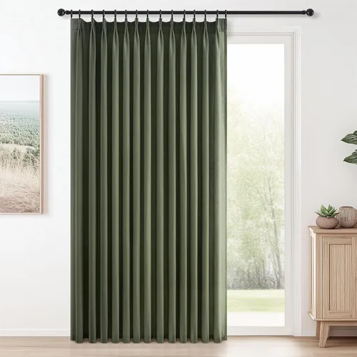Vista 41 de Topfinel 2 paneles de cortinas plisadas de lino beige y blanco de 63 pulgadas de largo, para dormitorio y sala de estar, cortinas semitransparentes