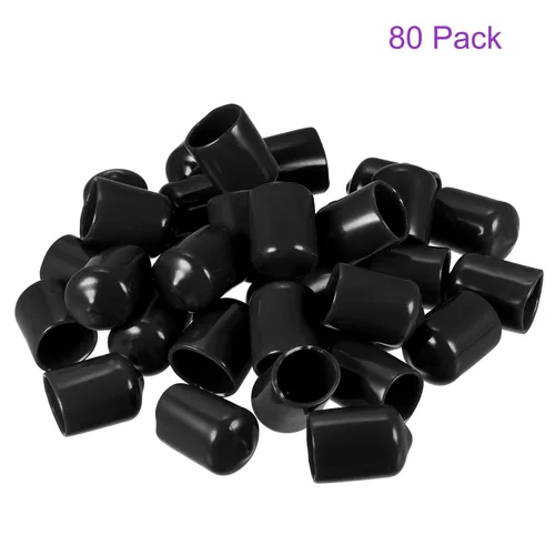 Vista 6 de DMiotech Paquete de 80 protectores de rosca de tornillo negros de 1/2 pulgada de identificación, tapas de goma para pernos de tornillo, tubería