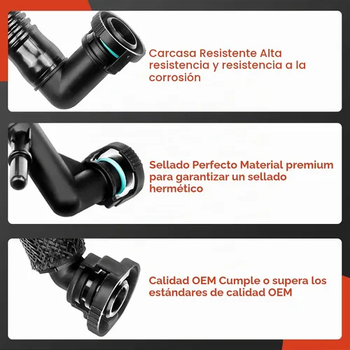 Vista 3 de A-Premium Kit de 5 piezas de válvula de ventilación del cárter (PCV) y manguera de respiradero, separador de ventilación, compatible con modelos BMW