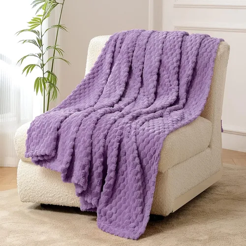 Vista 19 de FY FIBER HOUSE Manta de Vellón para Sofá 300GMS Súper Suave de Felpa Difusa Mantas y Cobijas para Sofá Cama Oficina, 40x50 Pulgadas, Beige