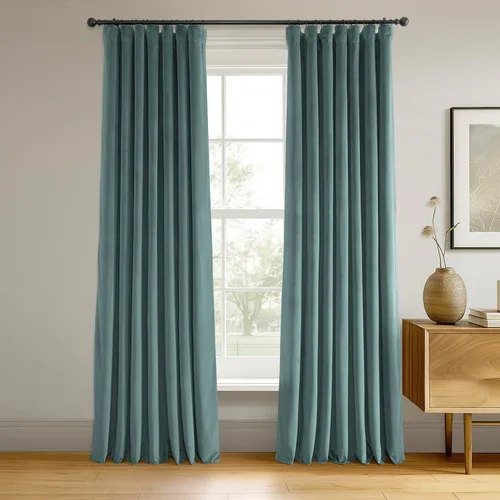 Vista 33 de HPD Half Price Drapes Cortinas Opacas Térmicas de Terciopelo Signature para Sala de Estar de 63 Pulgadas de Largo (1 Panel) con Bolsillo para Barra