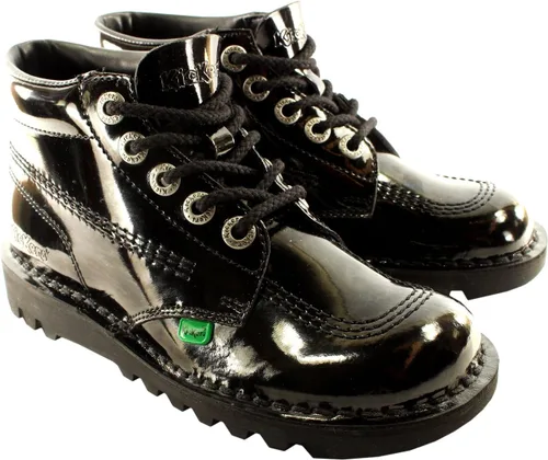 Vista 4 de Kickers Kick Hi - Botas de cuero clásicas para mujer, para oficina y trabajo