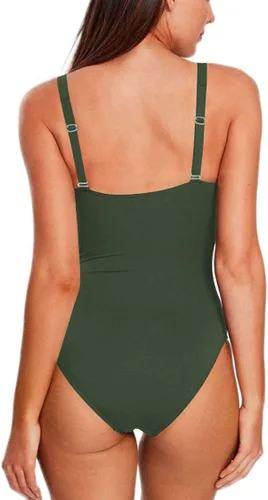 Vista 2 de Sovoyontee Traje de baño de 1 pieza para mujer con nudo frontal fruncido