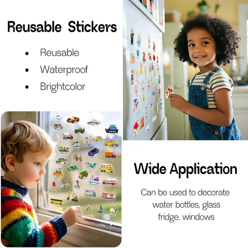 Vista 6 de iGetooy Libro de pegatinas reutilizables para niños pequeños de 3+ años, pegatinas para niños, libros de pegatinas reutilizables para niños