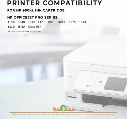 Vista 6 de Houseoftoners Cartuchos de tinta remanufacturados para HP 950XL, reemplazo de alto rendimiento para HP 950XL Officejet Pro 8100 8600 251dw 276dw