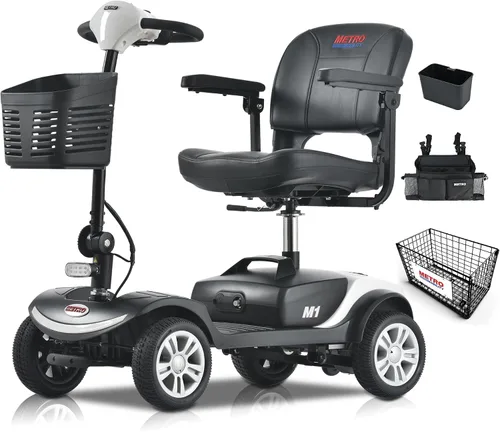 Vista 19 de Metro Mobility Patinetes eléctricos de movilidad de 4 ruedas para adultos, capacidad de 300 libras, scooter plegable de movilidad para personas