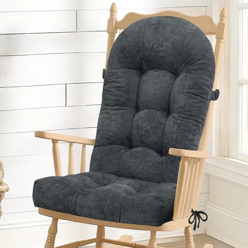 Vista 32 de Cojín para Silla Mecedora - Tela de Chenilla, Esponja de Alta Densidad, Almohadillas de Asiento Copetudas Antideslizantes y Duraderas con Lazos