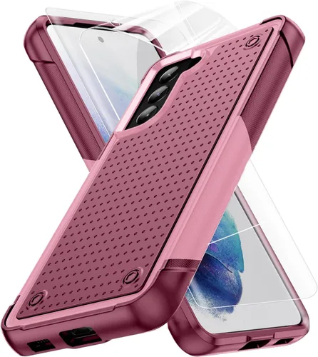 Vista 32 de Jeylly Funda para Samsung Galaxy S10 Plus S10+, ajuste delgado, doble capa, resistente, absorción de golpes, TPU con carcasa trasera de Negro