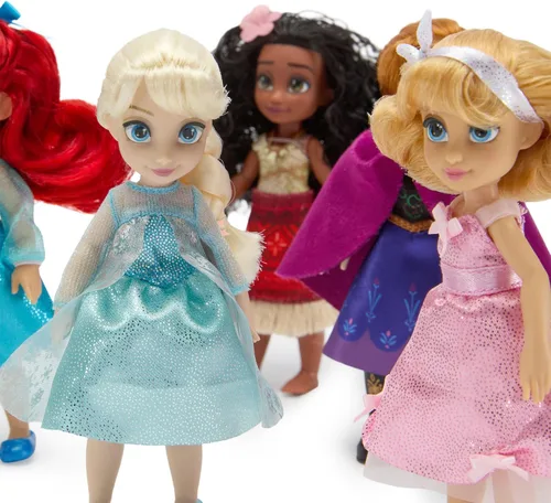 Vista 4 de Disney Store Colección oficial Once Upon a Story Mini Doll Set de regalo – 10 muñecas de princesa de Disney: Cenicienta, Ariel, Belle, Tiana