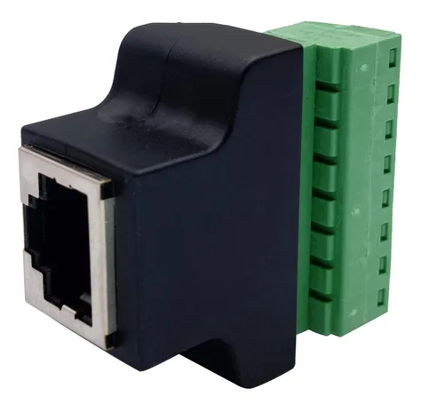 Vista 5 de Terminal de tornillo RJ45 8P 8C hembra a 8 pines hembra, terminales tipo tornillo, enchufe de red Ethernet para AV CCTV UTP DVR Cat5 Cat6 Cat7