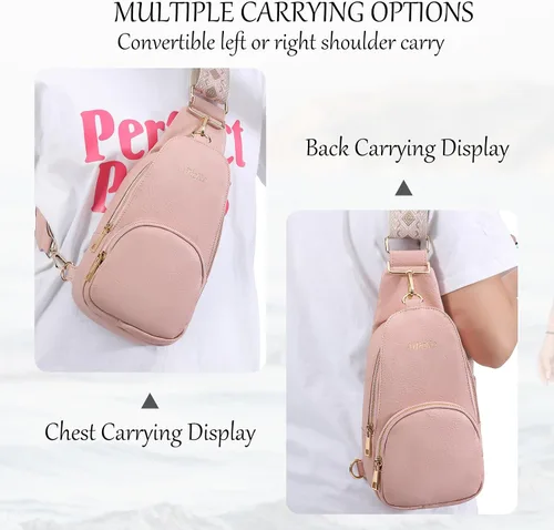Vista 5 de Bolso bandolera para mujer, bolso cruzado para mujer, mochila de trabajo, bolso, riñonera de viaje, bolsa de pecho para mujer